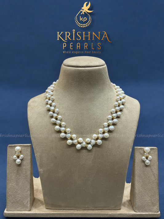 Pure Elegance Button Pearls Necklace Set