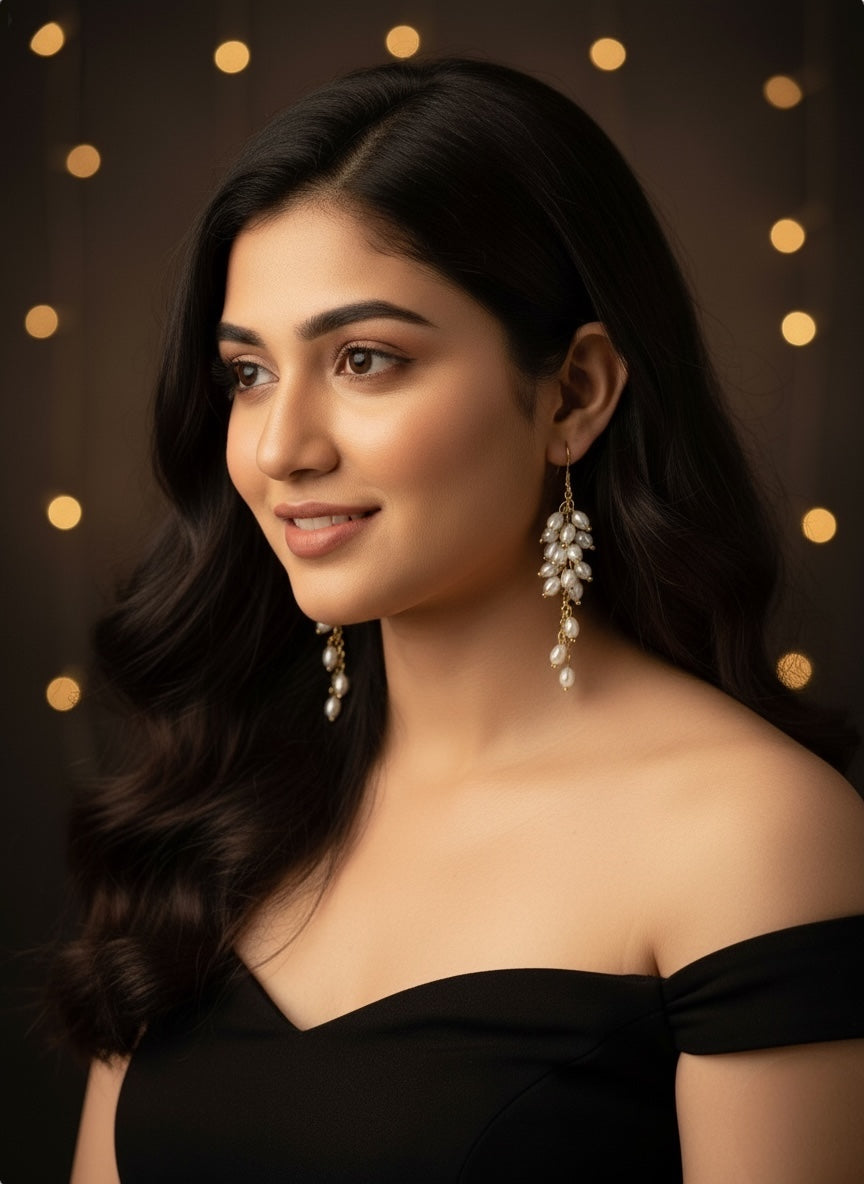 Alluring Rice Pearls Jhumka