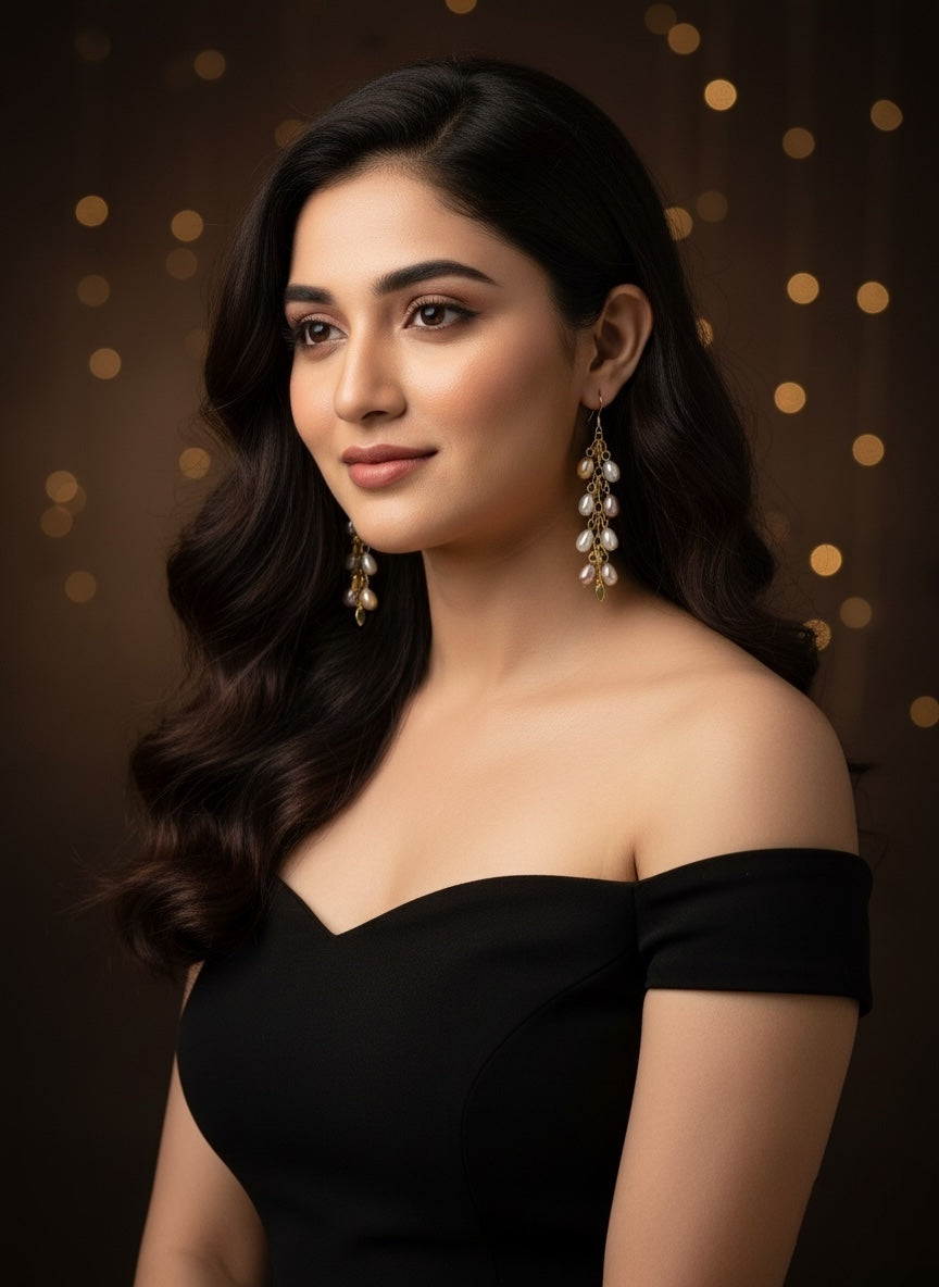 Beautiful Multicolour Pearls Jhumka