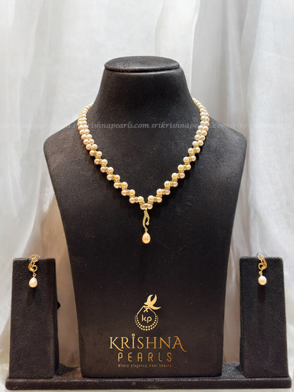 Exclusive White & Pink Button Pearls Set