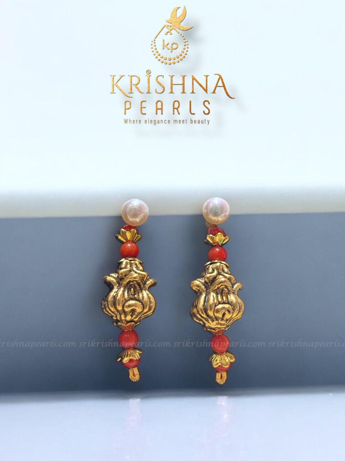 Kalash Nakshi Balls Made In 92.5 Silver With Coral Balls & Fresh Water Natural Pearls Necklace