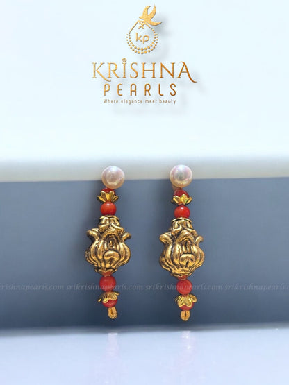 Kalash Nakshi Balls Made In 92.5 Silver With Coral Balls & Fresh Water Natural Pearls Necklace