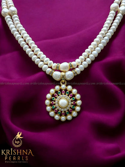 Heritage Pearl Gem Pendent With Pearls Necklace Set