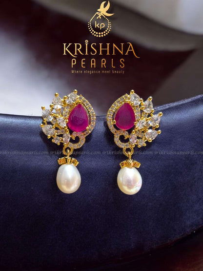Adorable Ruby Studded Side Broch Pearls Necklace Set