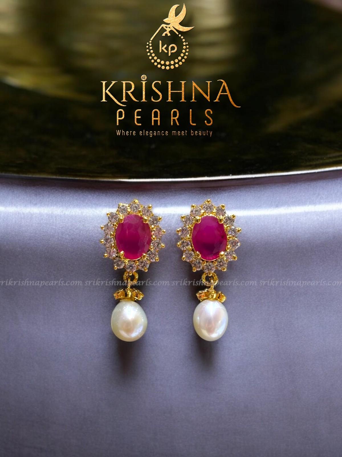 Royal Ruby Studded Pearls Two Side Broch Set