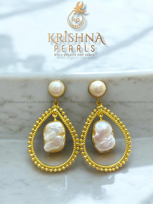 Designer Baroque And Button Pearl Hangings