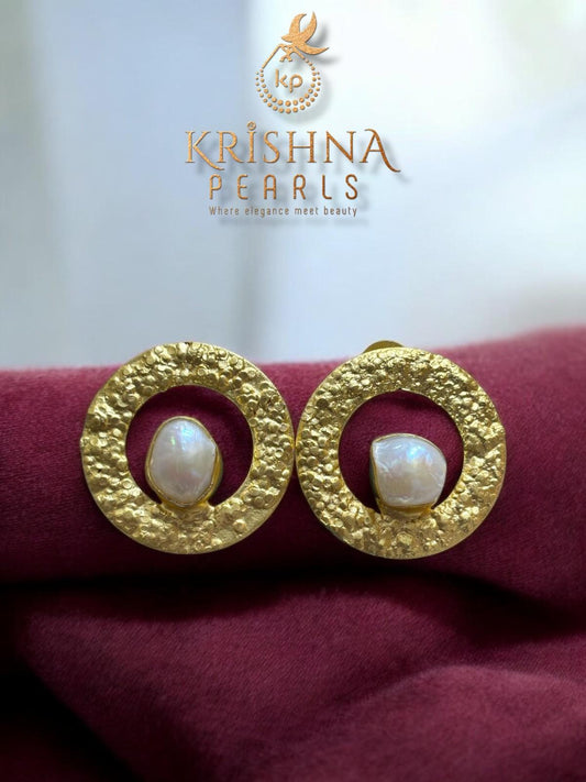 Ancient Egyptian Style Baroque Pearl Studded Earrings