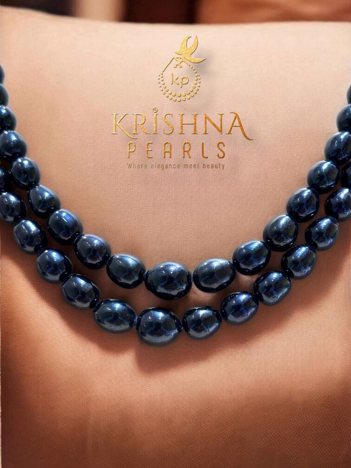 Jade Black Double Layer Gradation Pearls Necklace