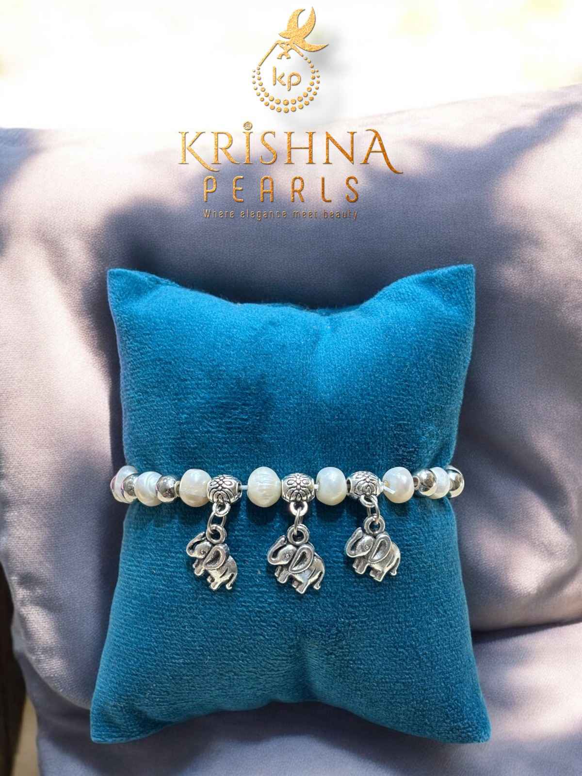 Cute Elephant Hangings Pearls Bracelet