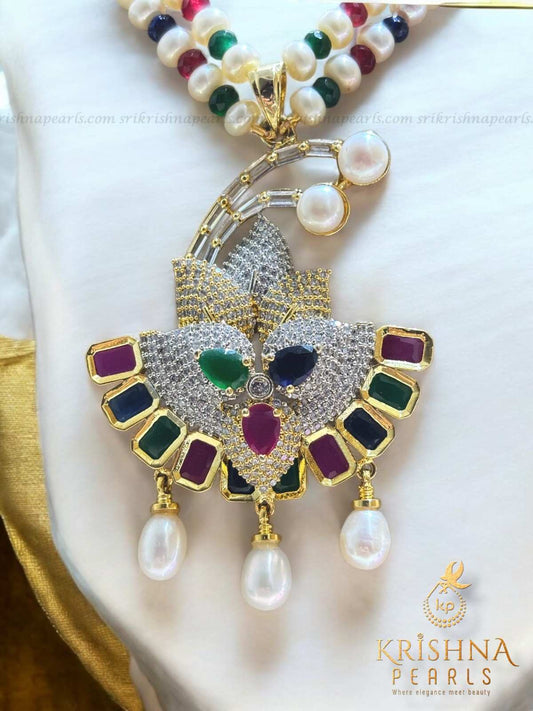 Exclusive Pearls Studded Double Layer Necklace Set