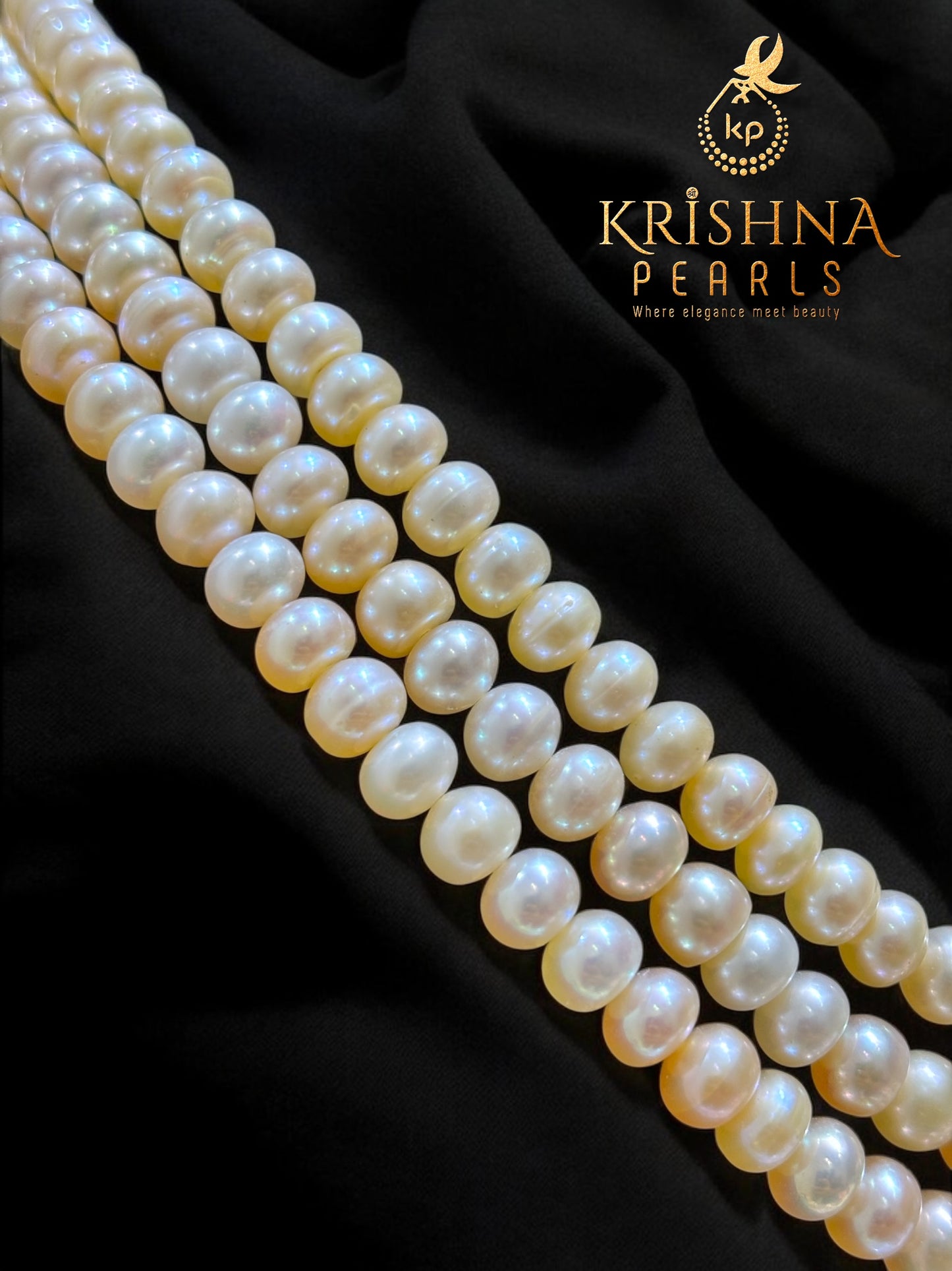 Beautiful White & Pink Three Layer Pearls Necklace