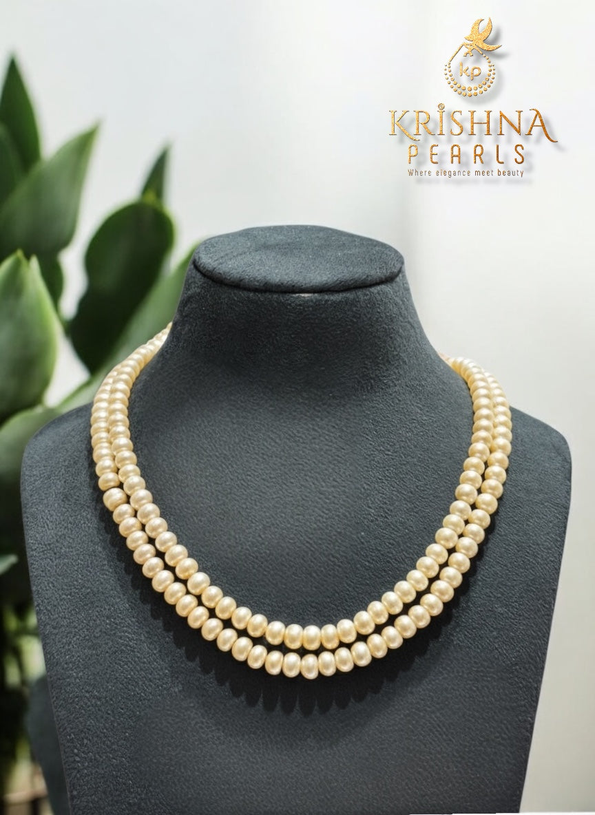 Adorable Premium Pink Pearls Plain Double Layer Necklace