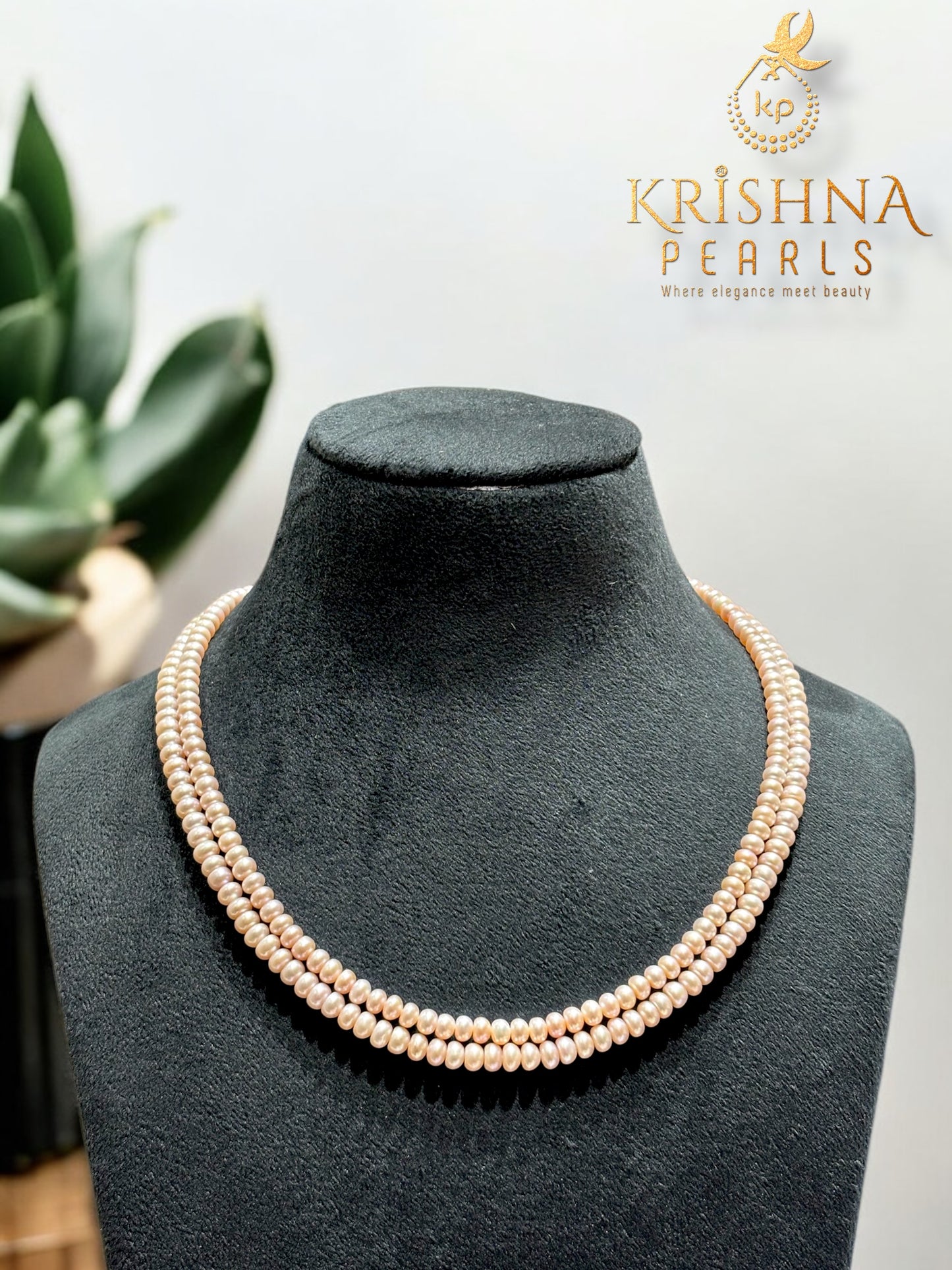 Beautiful Lavender Pink Double Line Plain Necklace