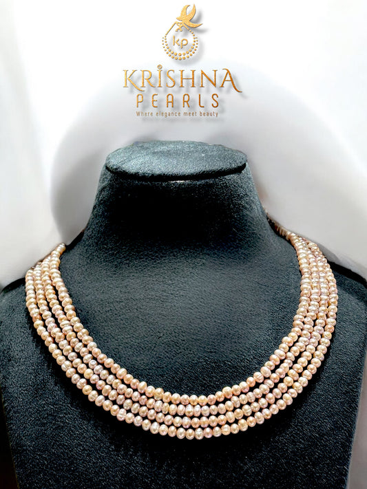 Pretty Pink Pearls Four Layers Necklace