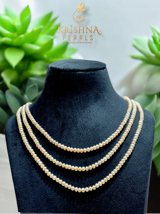 Cute Pink Pearls Three Layers Plain Necklace