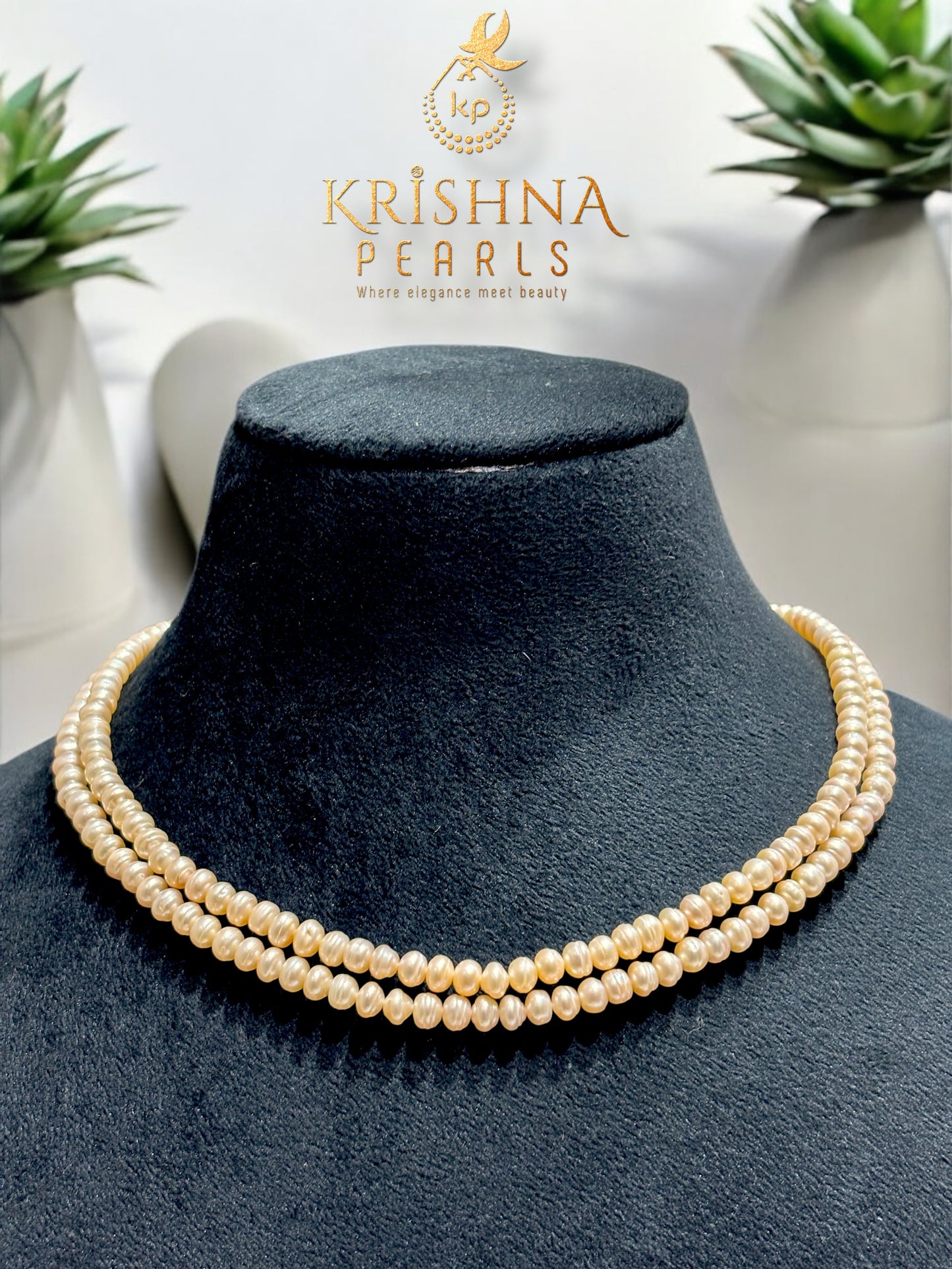 Cute Pink Pearls Double Layer Plain Necklace