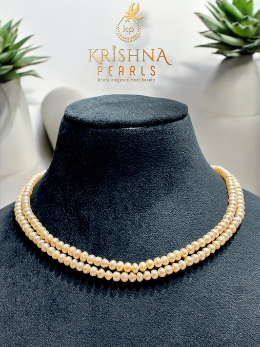 Cute Pink Pearls Double Layer Plain Necklace