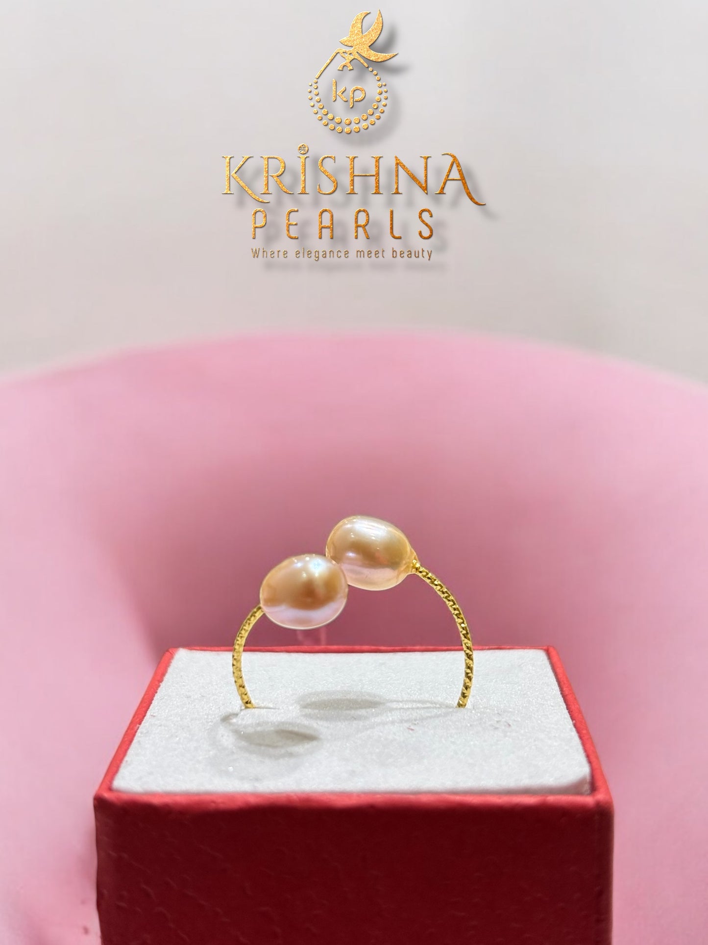 Cute Double Pearl Finger Ring