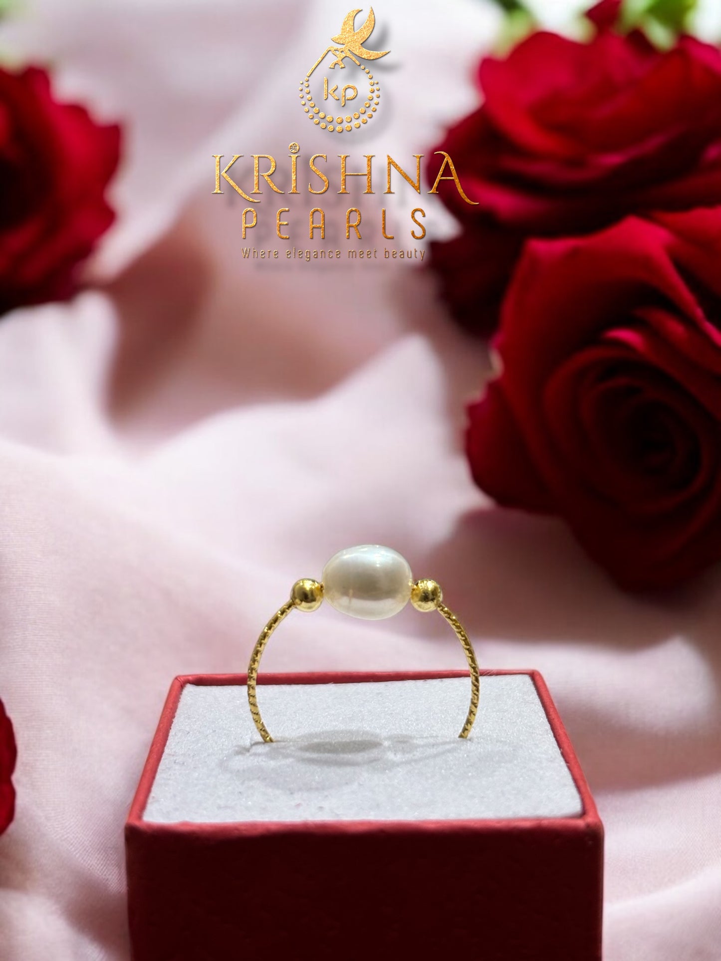 Cute Single Pearl Finger Ring Adjustable