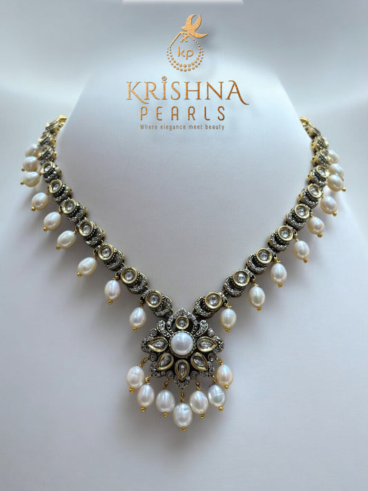 Royal Oxidised Kundan Jadau Necklace Set