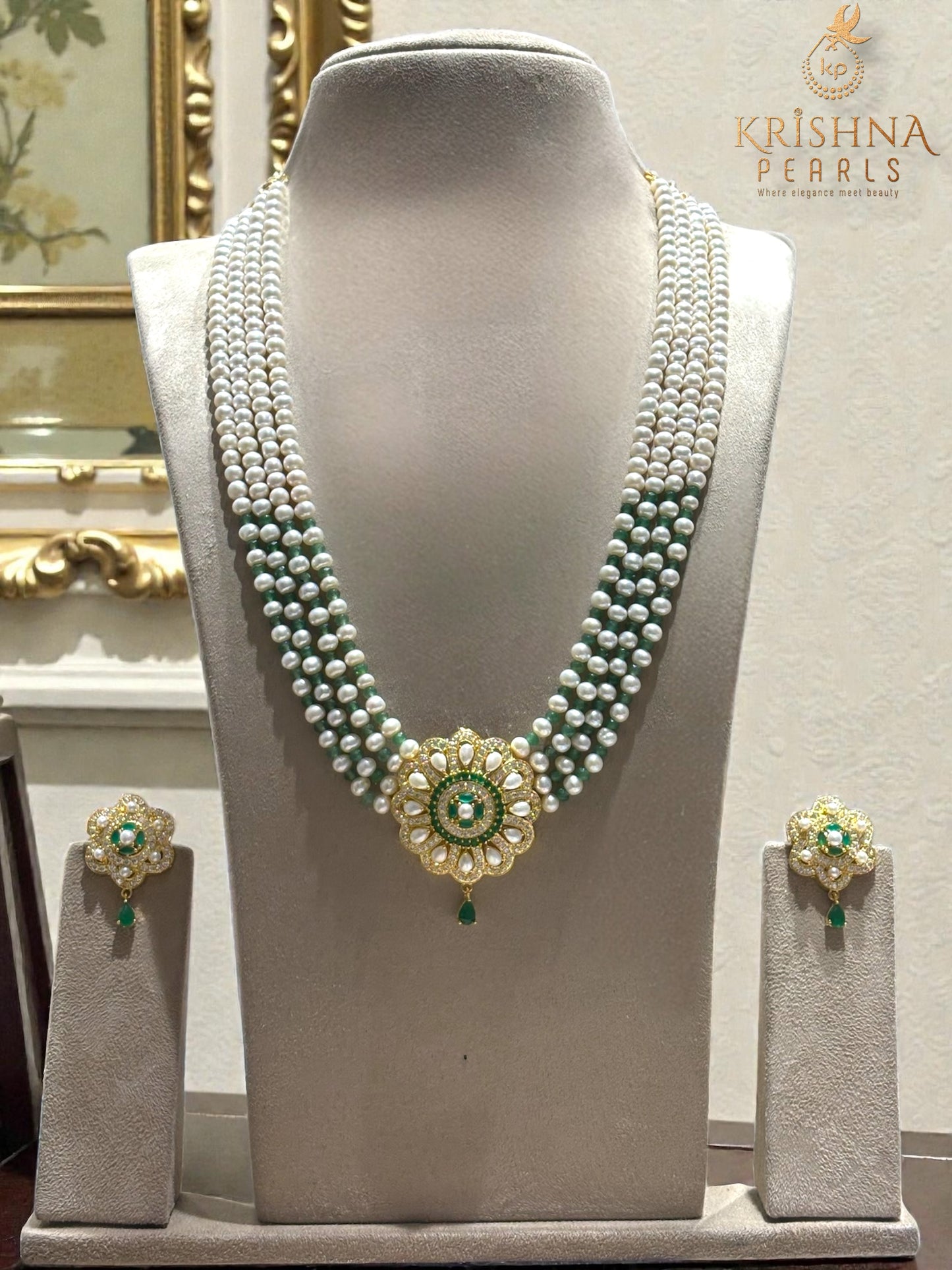 The Maharani’s Grace With Four Layer Pearls Long Necklace Set