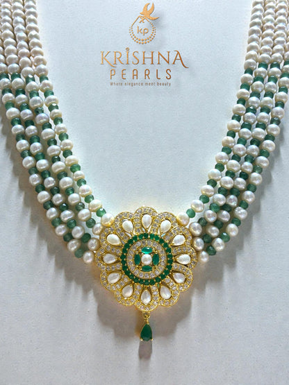 The Maharani’s Grace With Four Layer Pearls Long Necklace Set