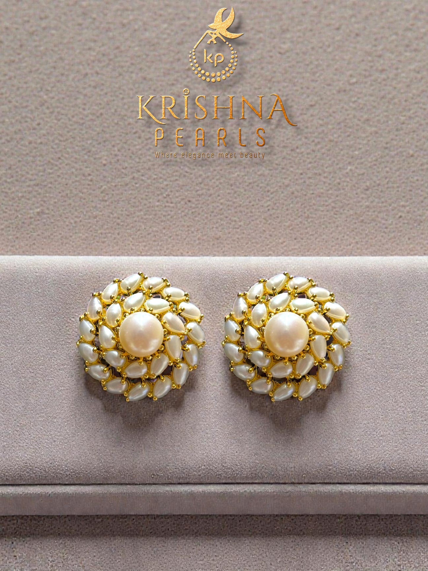 Royal Pearls Studded Big Size Ear Studds