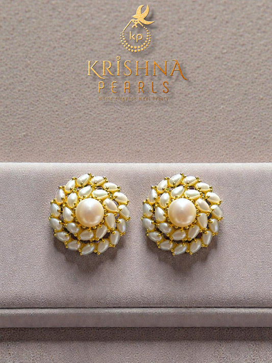 Royal Pearls Studded Big Size Ear Studds