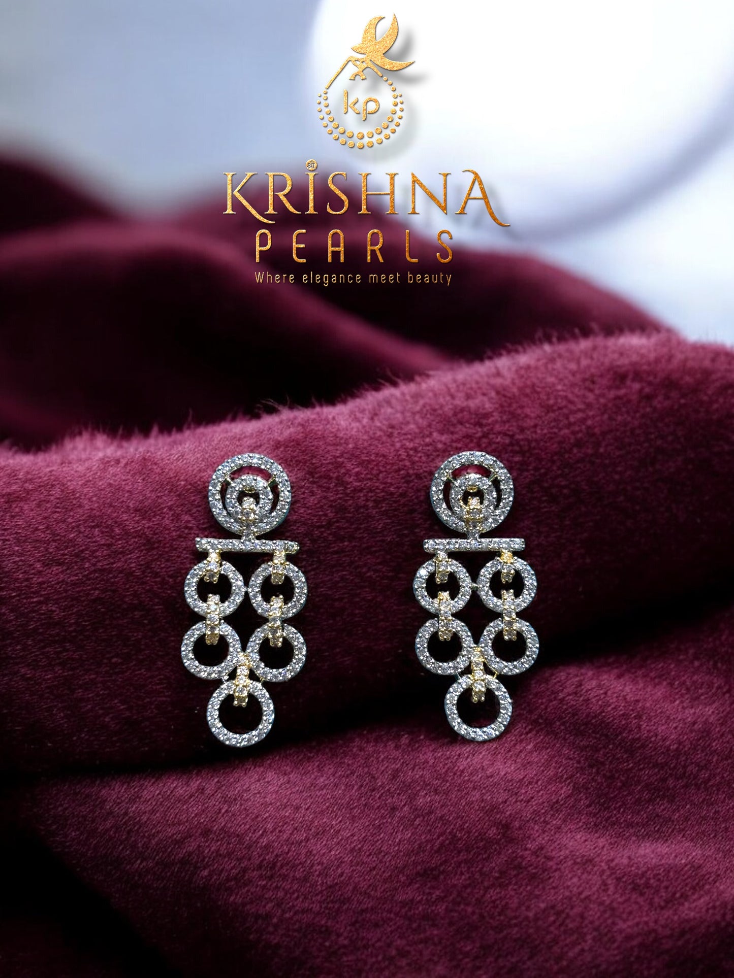 Diamond Studded Elegant Pendent With Four Layers Pearls Choker Set