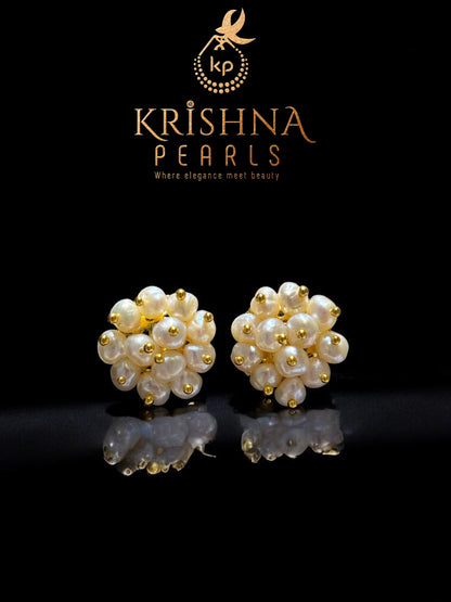 Tradition Seed Pearls Studded Round Earrings
