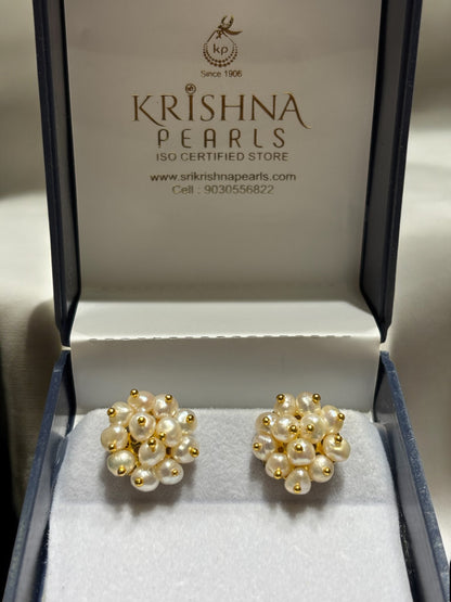 Tradition Seed Pearls Studded Round Earrings