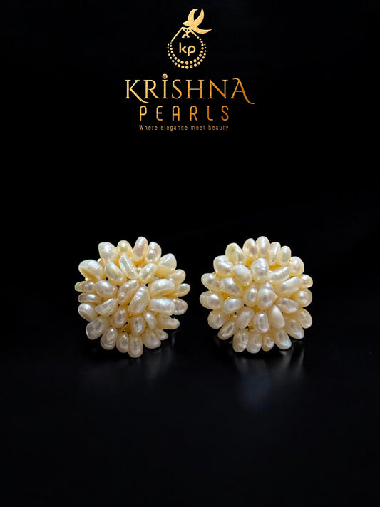 Traditional Handcrafted Rice Pearls Big Size Earrings