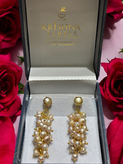 Tradition Pink Seed Pearls Jhumkas