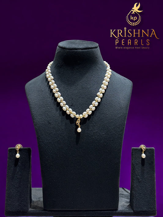 Cute Heart Pendent With Pearls Necklace Set