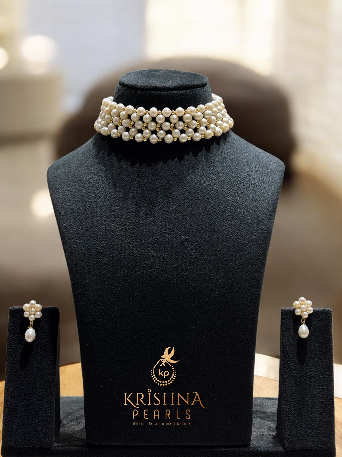 Royal Premium Round Pearls Choker Set