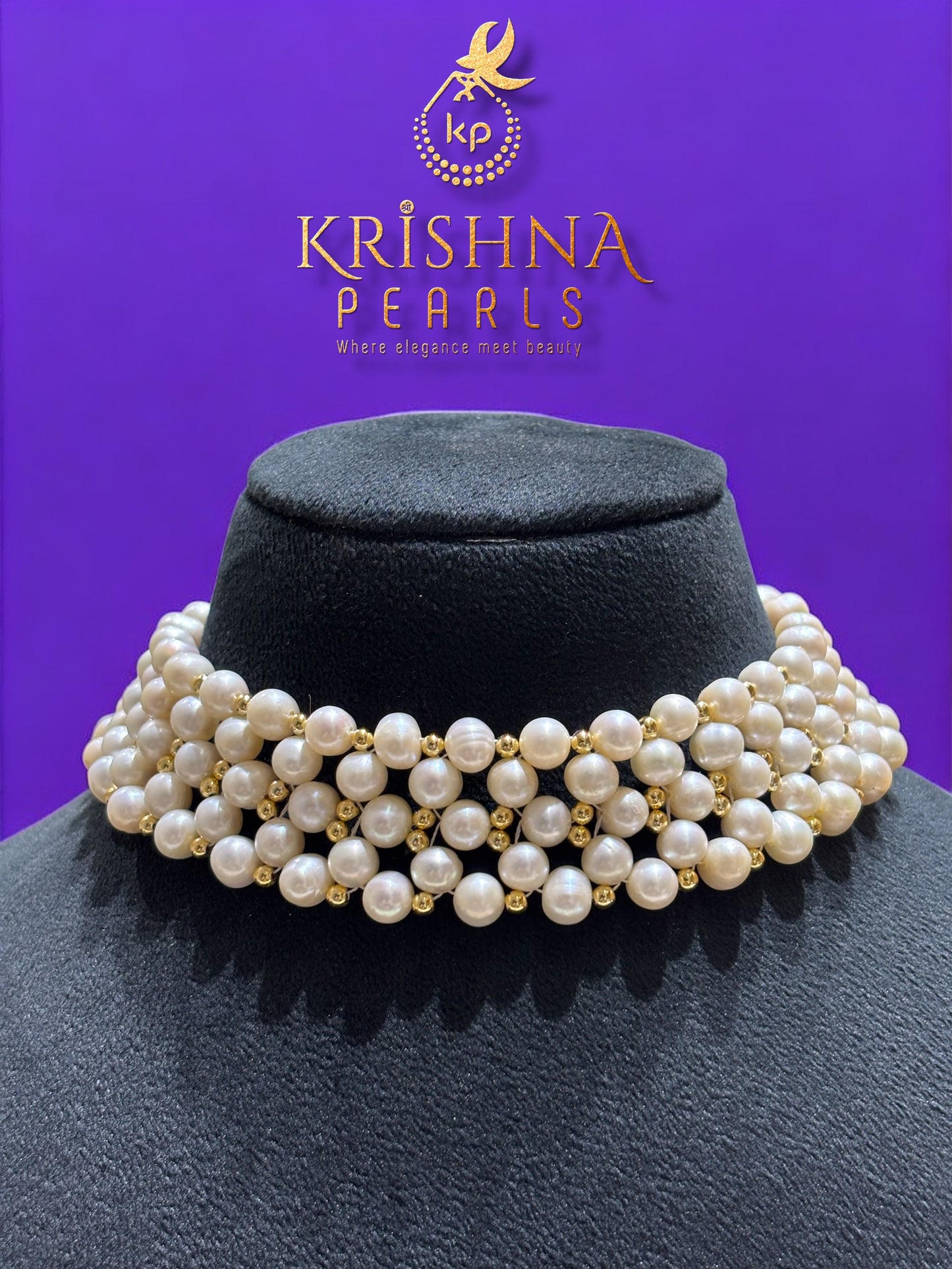 Royal Premium Round Pearls Choker Set