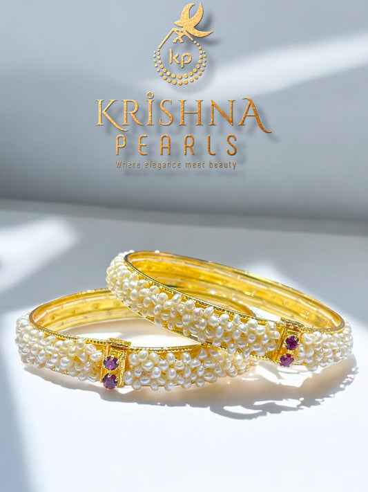 Traditional Seed Pearls Jali Work Bangles