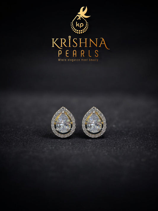 92.5 Silver Zircon Studded Earrings