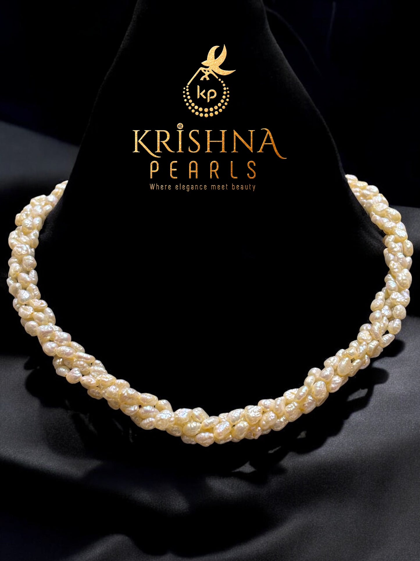 Multi Layer Biwa/Seed/Small  Pearls Necklace Set