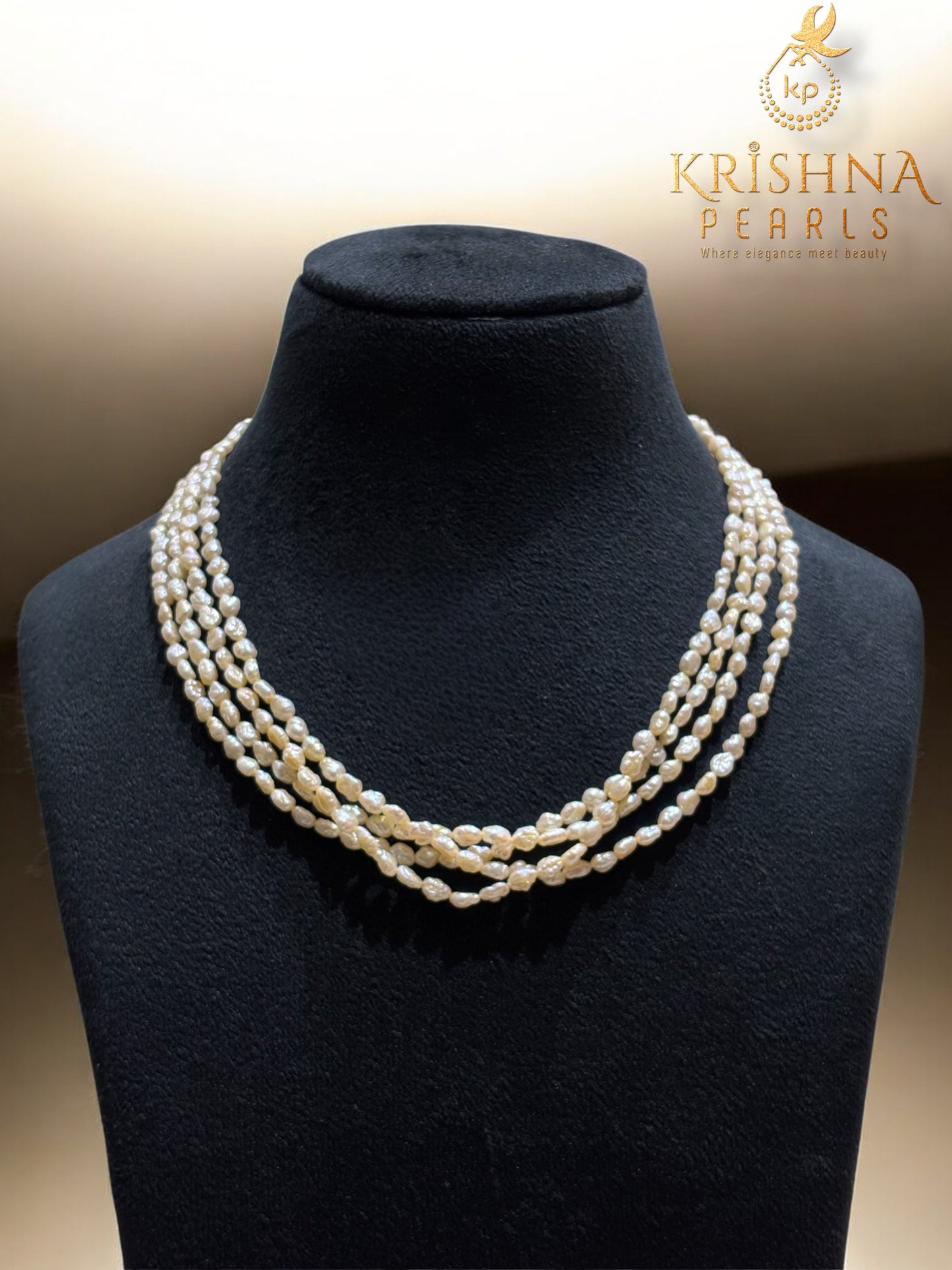 Multi Layer Biwa/Seed/Small  Pearls Necklace Set
