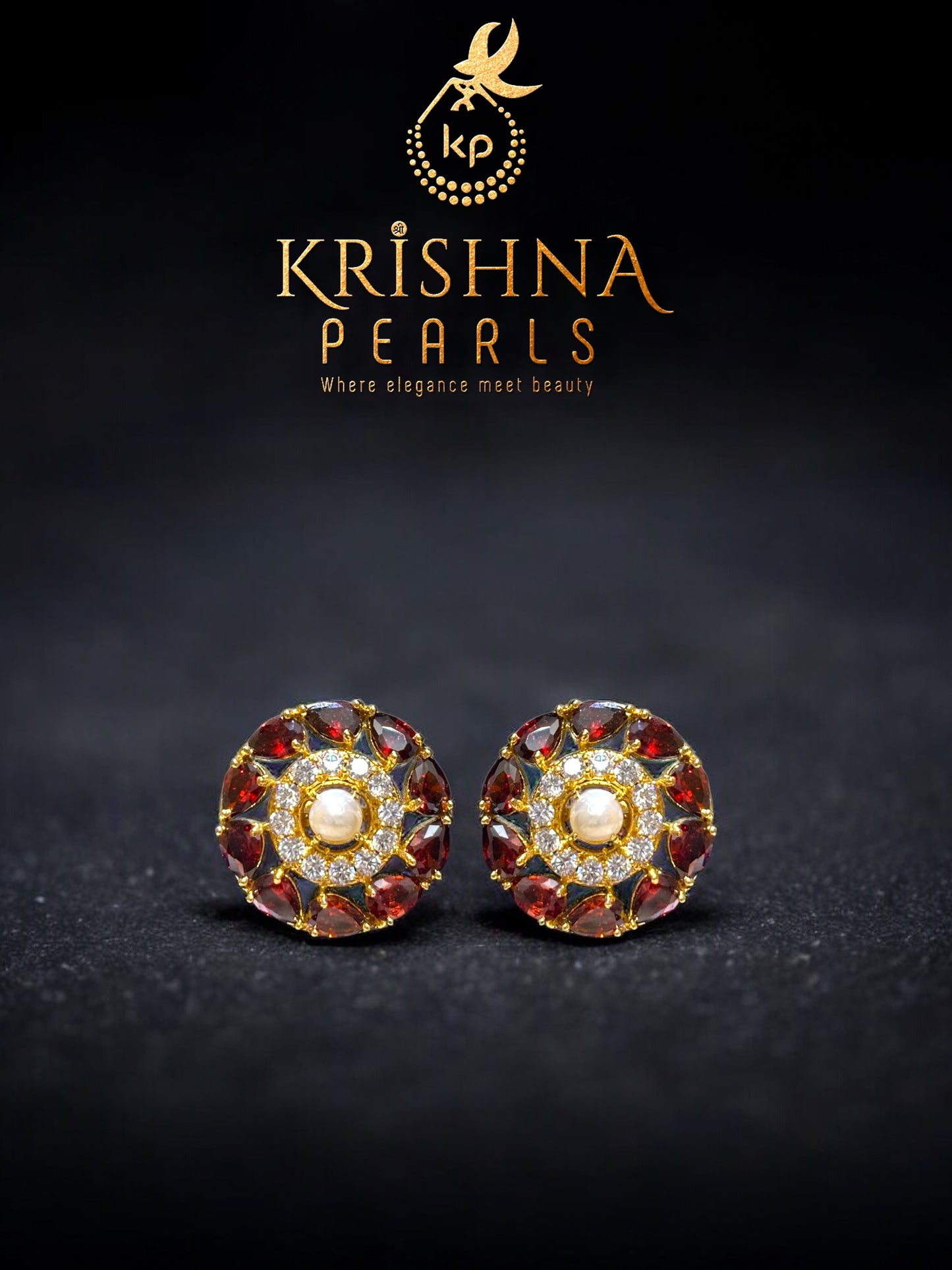 Designer Pearls Studded Pendent Three Line Broch Set