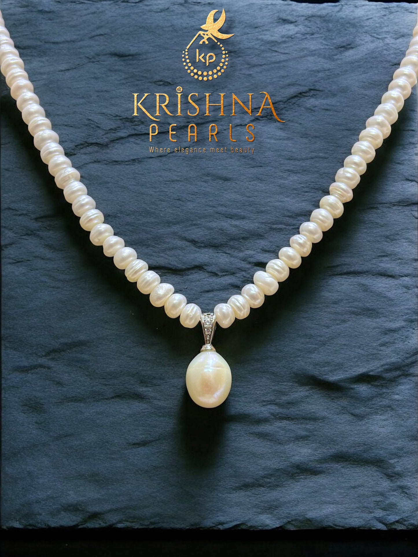 Cute Pearl Drop With Pearls Necklace