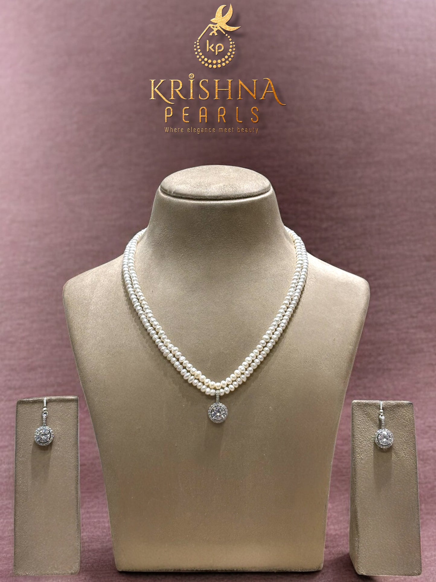 The Diamond-Dust Doublet Pearls Necklace Set