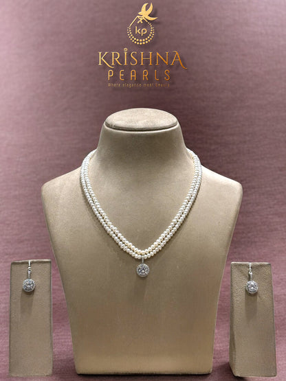 The Diamond-Dust Doublet Pearls Necklace Set