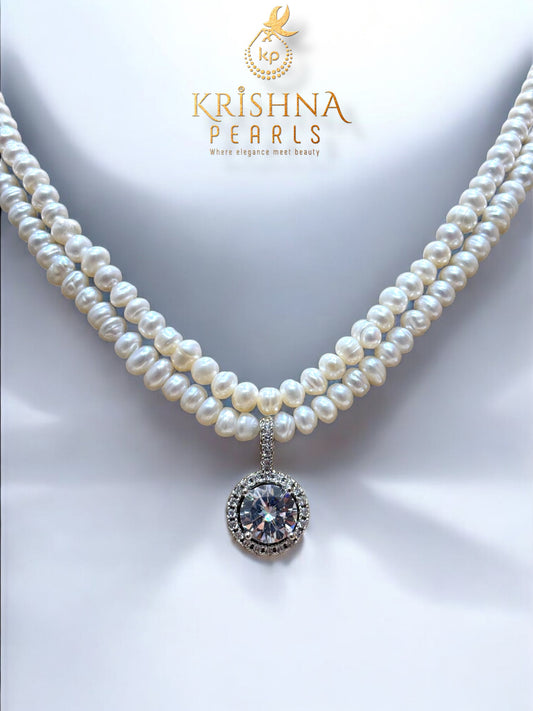 The Diamond-Dust Doublet Pearls Necklace Set