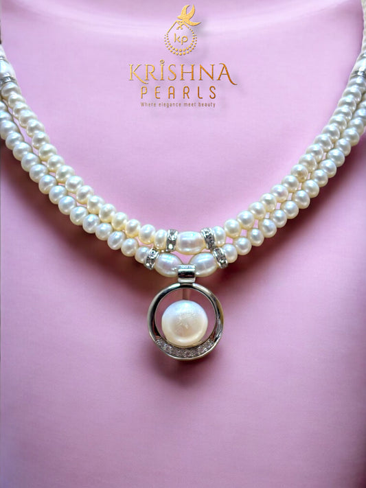 Pearls Necklace In Two lines