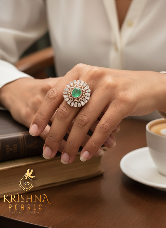 The Emerald Empress Adjustable Finger Ring