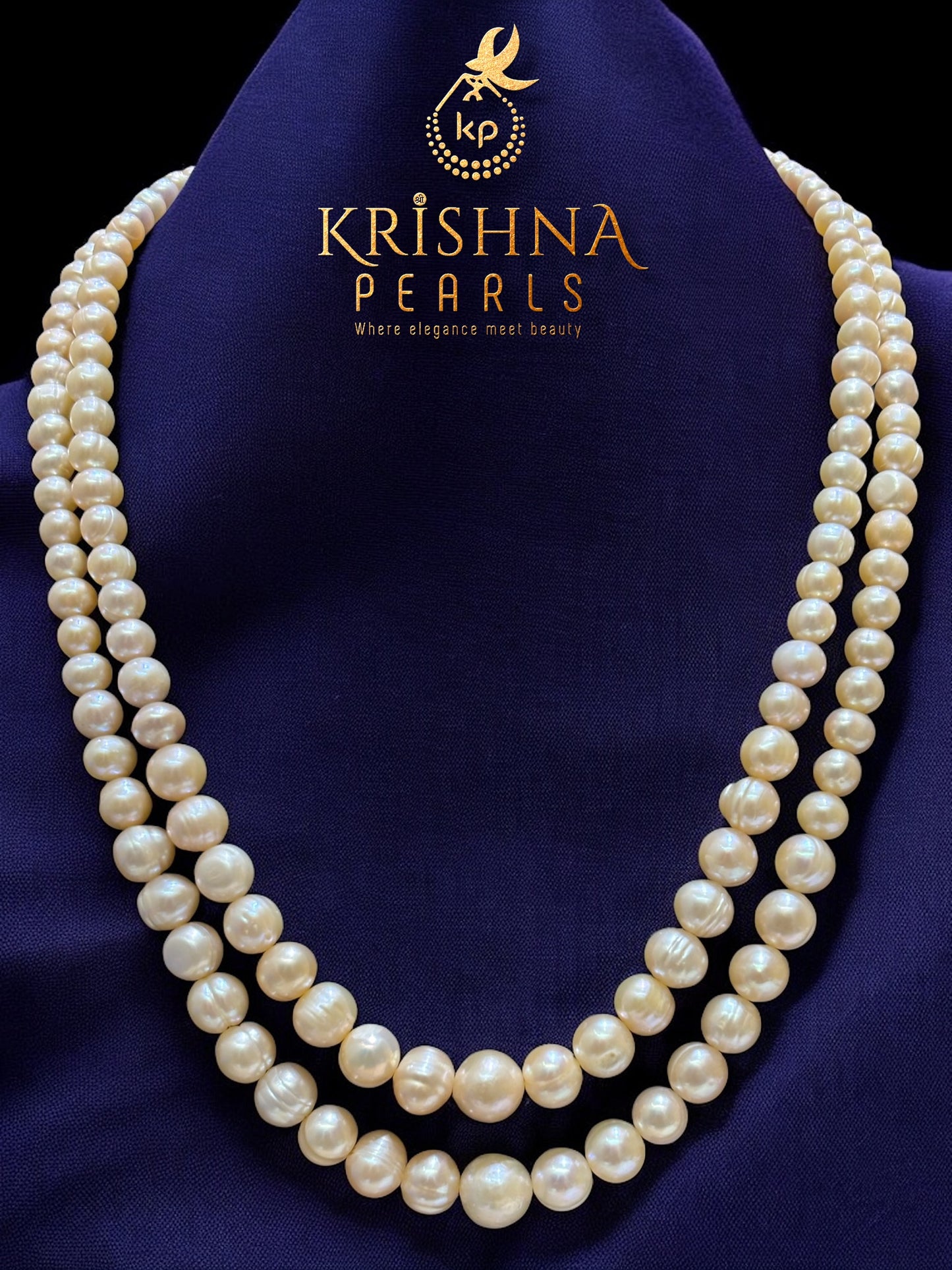 Natural Pink Round Gradation Double Layer Pearls Necklace