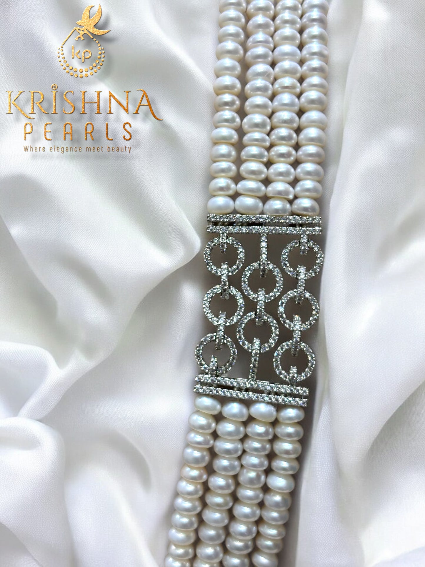 Cluster Rice Pearls Multi-Strand Biwa Pearls Necklace Set