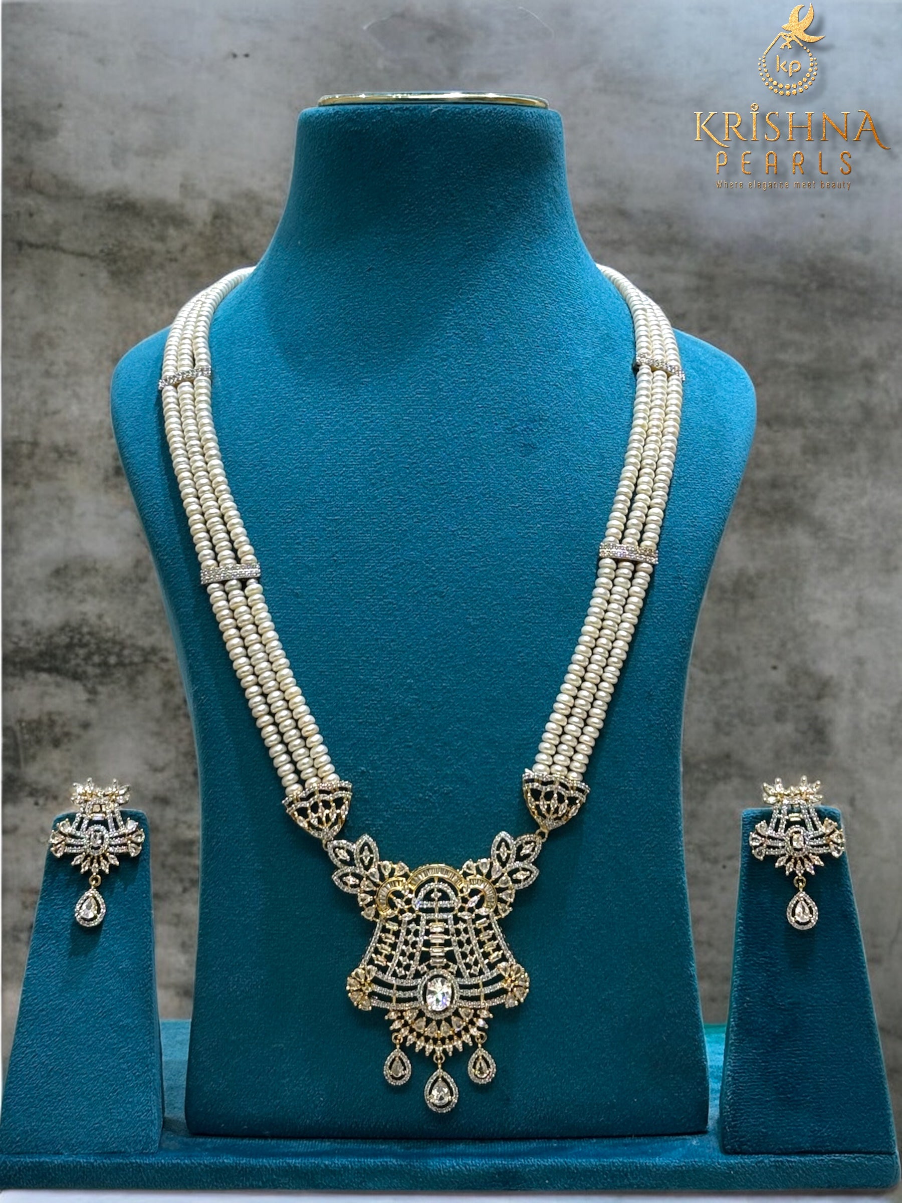 Heritage Charminar Long Three Layer Rani Haar Set – Sri Krishna Pearls